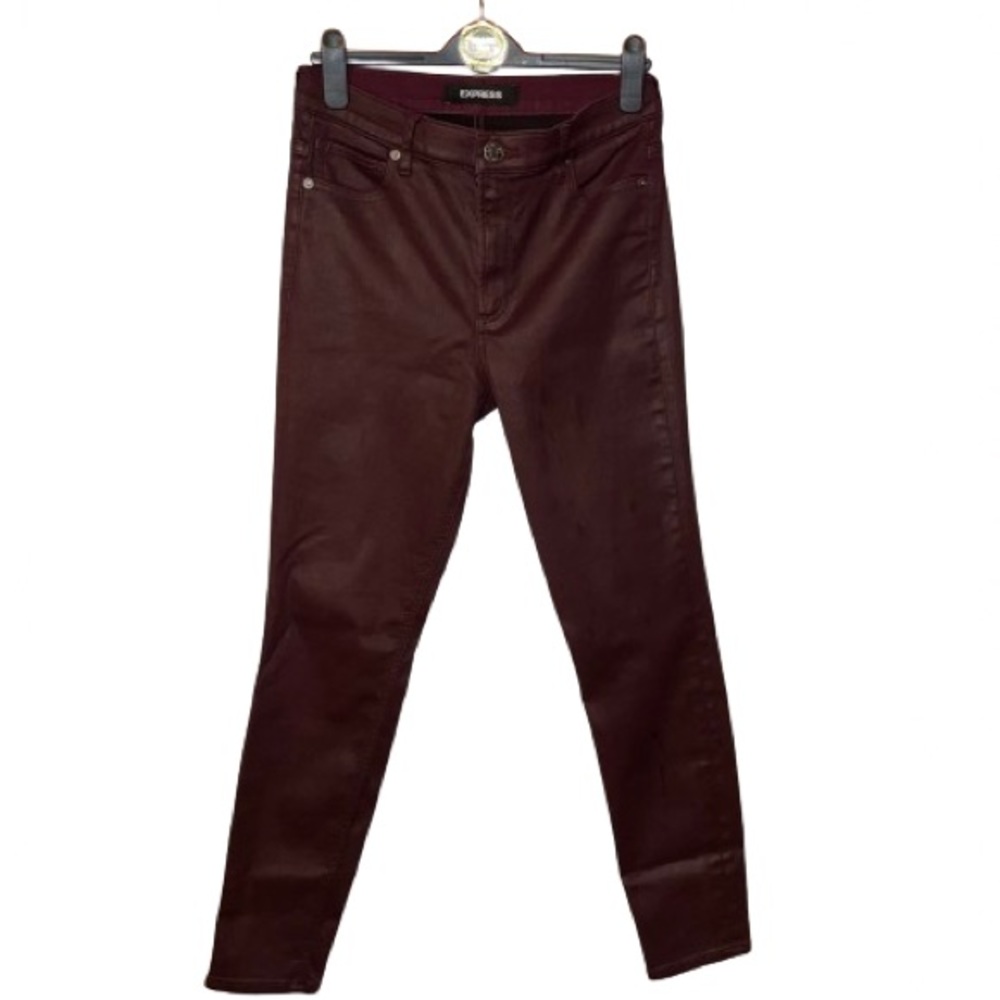 Express Stretch Ankle Legging High Rise Burgundy Women Size 6R